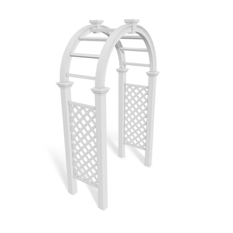 60 W x 28 D Polyvinyl Chloride (PVC) Arbor in White, 102.25” H x 60” L x 28” W