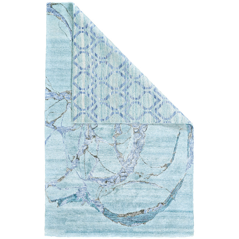 Banford Abstract Handmade Tufted Polar Area Rug, Rectangle 2' x 3'