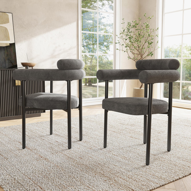 Set Of Chairs With Armrest, 2, Grey