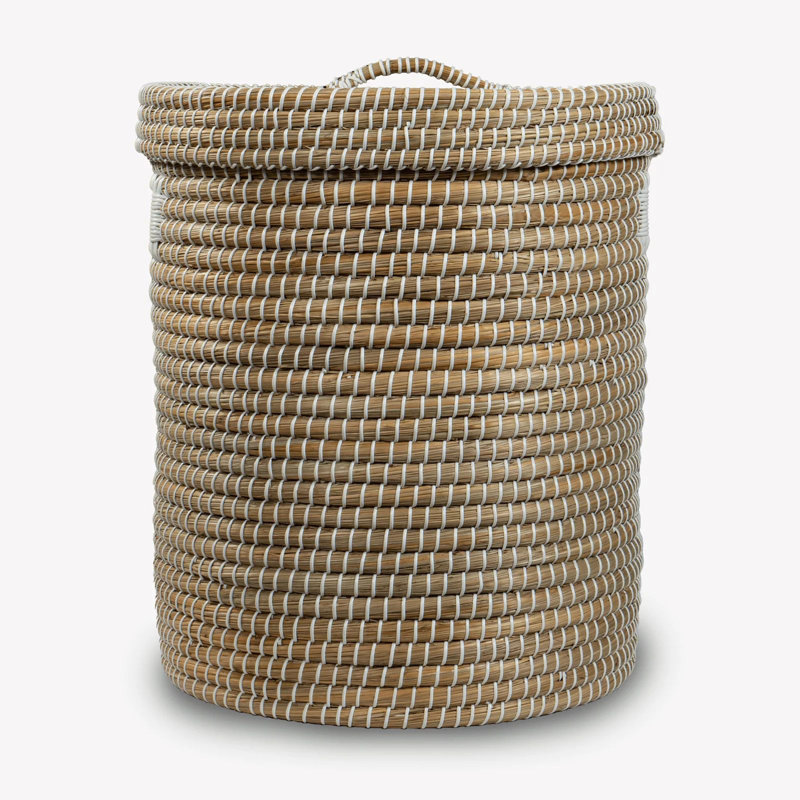 Multipurpose Cylindrical Storage Basket with Lid (Medium)