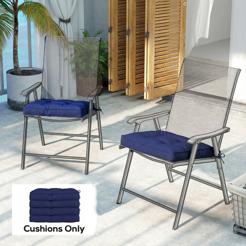 Outdoor Seat Cushion Set, Blue