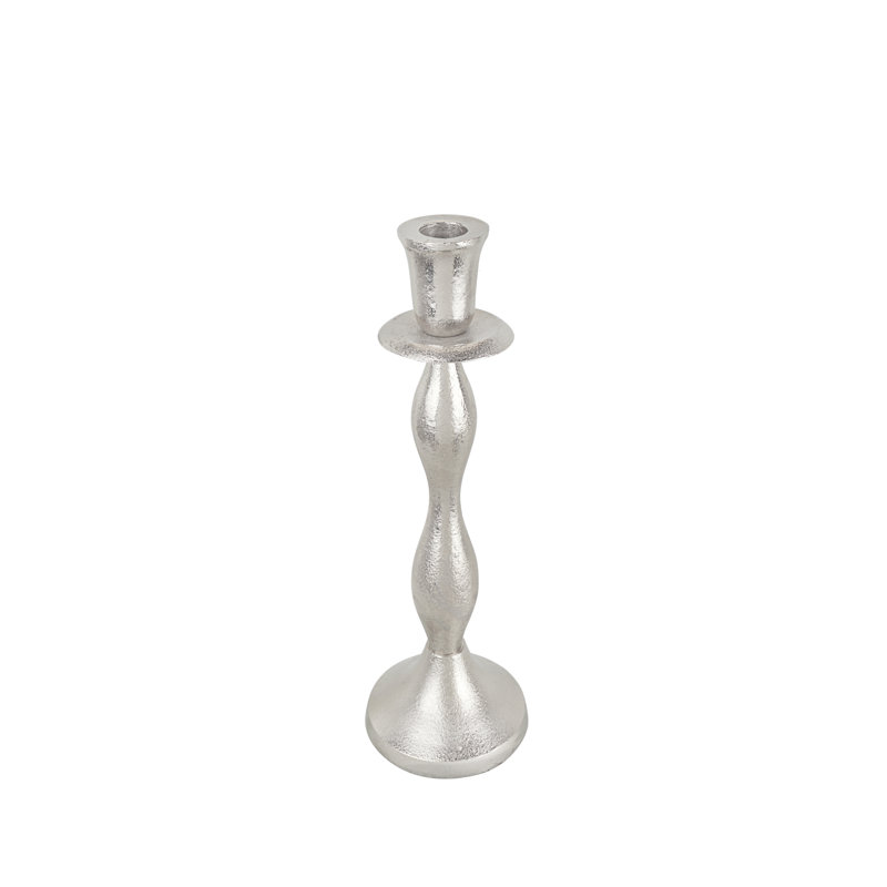 Aluminum Tabletop Candlestick, 10.5" H x 4" W x 4" D