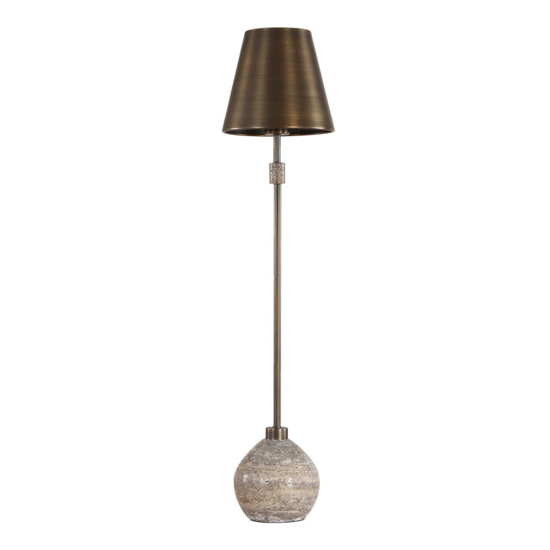 Lampe en travertin foncé Uttermost Jaycee