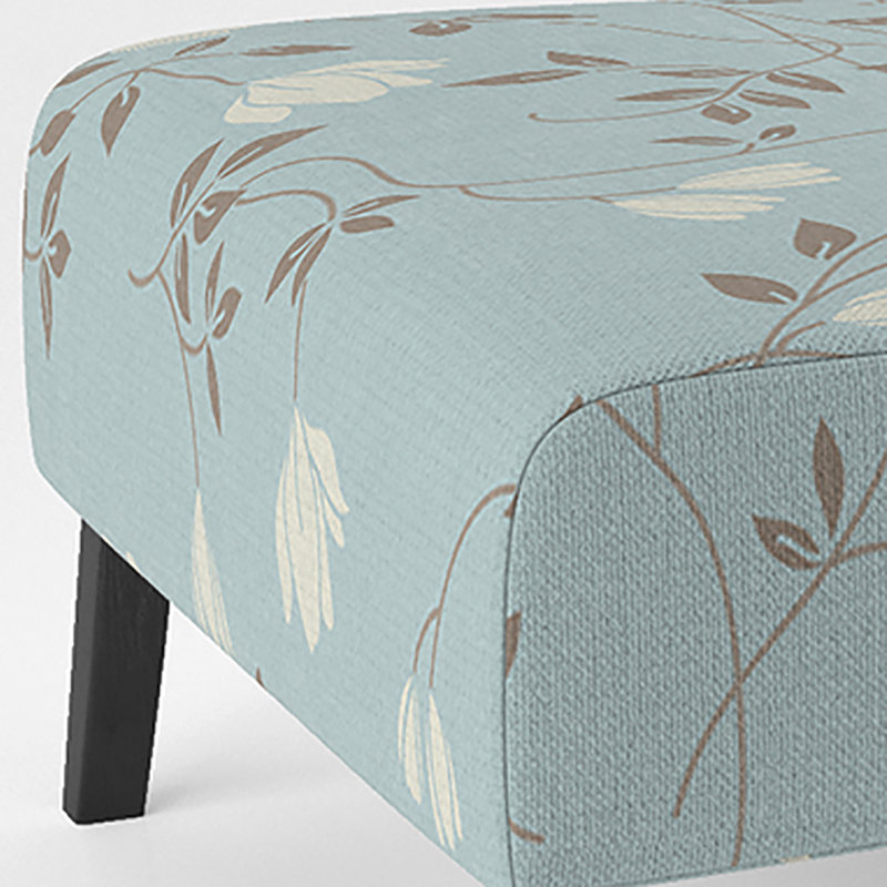 Brechta Vibrant Curve Design II - Velvet Upholstered Modern Slipper Chair, Light Gray/Brown/White