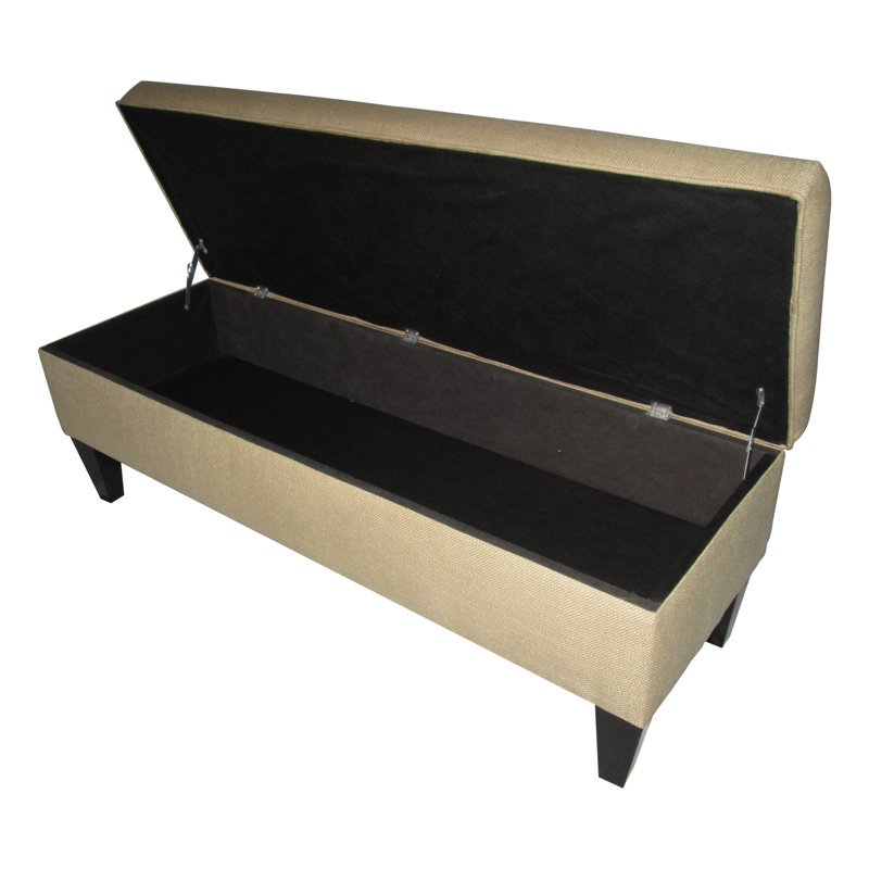 Banc de rangement rembourré Potrero, Brun clair