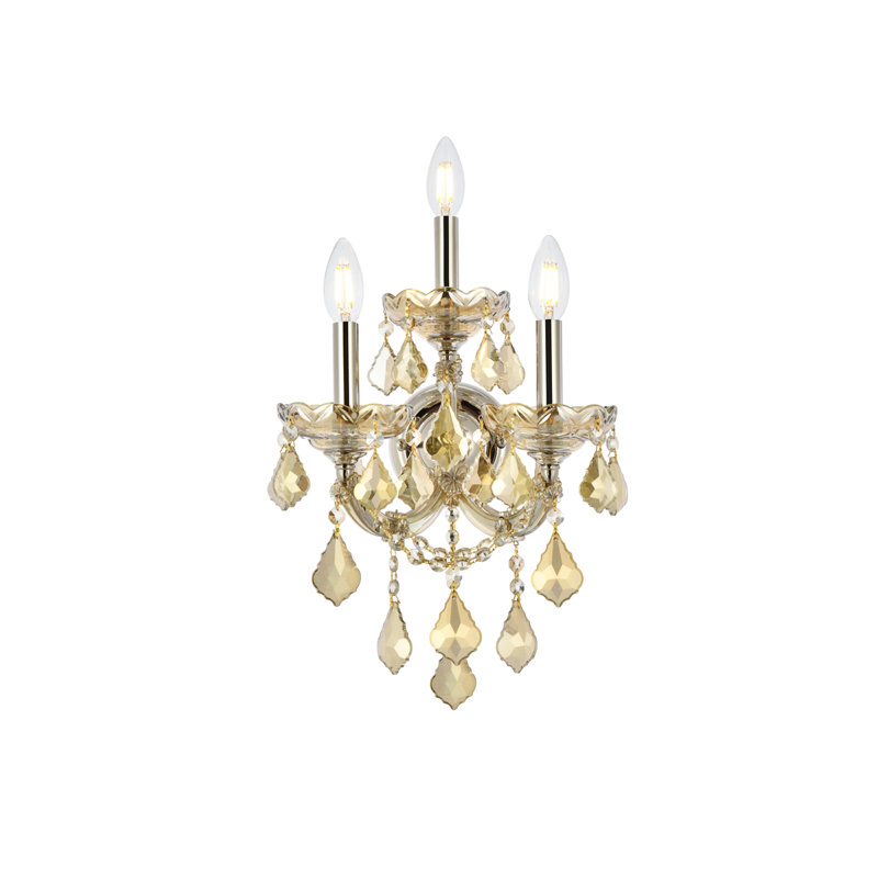 Cristal taillé royal clair Maria Theresa Mordechay, H 19 po x l 12 po x P 12 po, Teck doré, 3