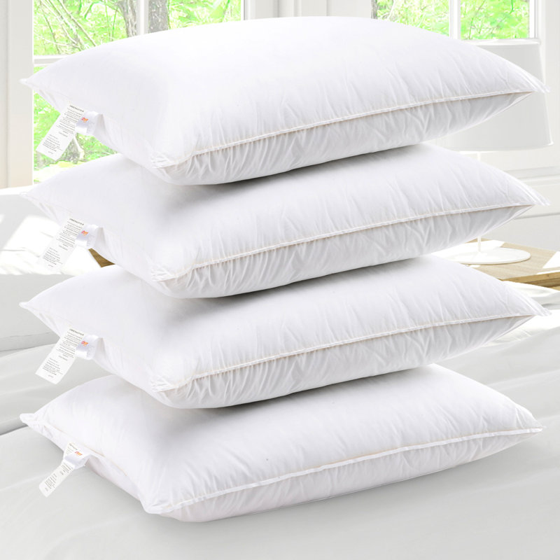 King Size White Hypoallergenic Polyester Pillows Set of 2