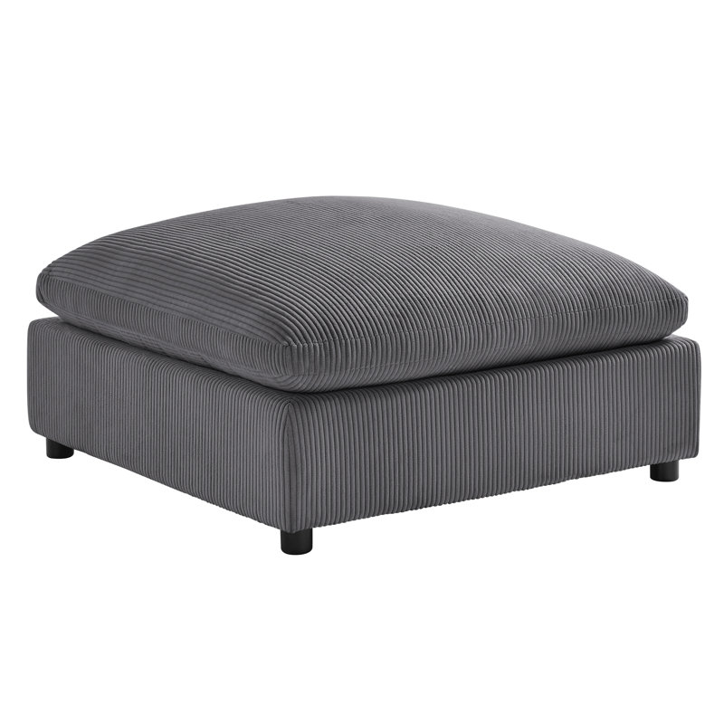 Jazzmyne Fabric Ottoman, Gray Corduroy