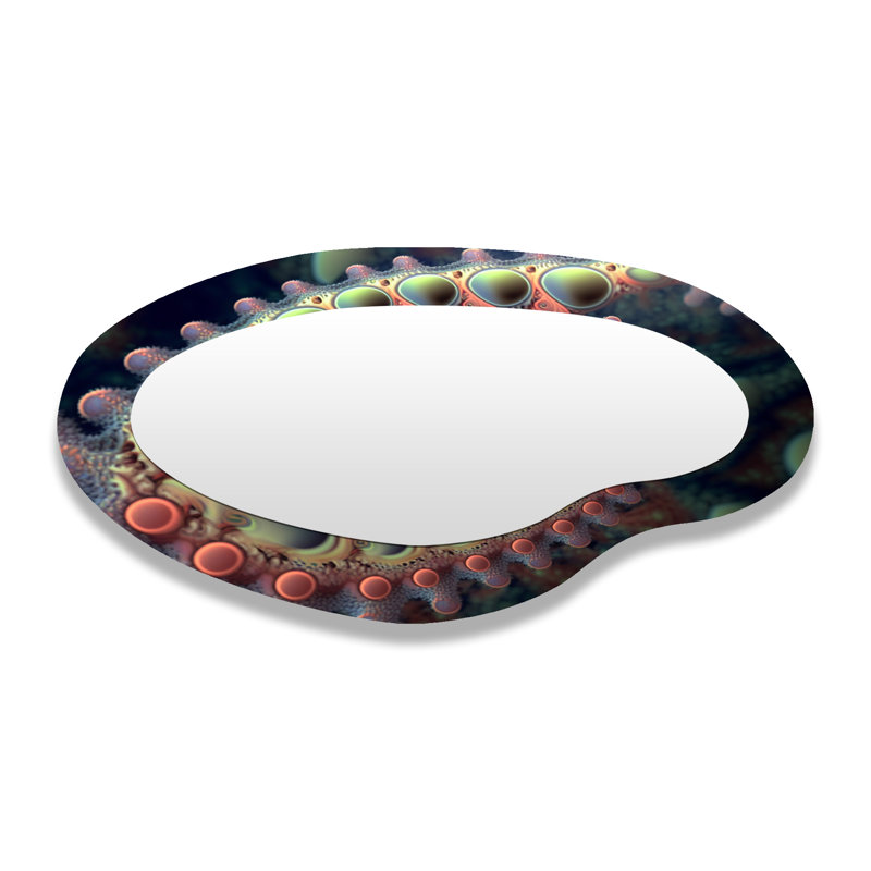 Pastel Fractal Spiral Universe I - Art abstrait en métal - Miroir mural moderne asymétrique
