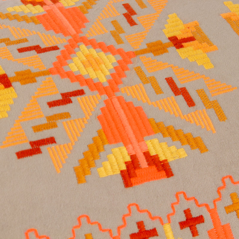Kalina Geometric Rectangular Cushion, Orange