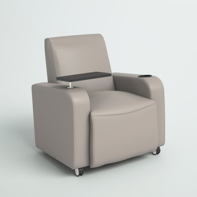 Chaise d'invité avec support pour tablette et porte-gobelet Carlena LeatherSoft