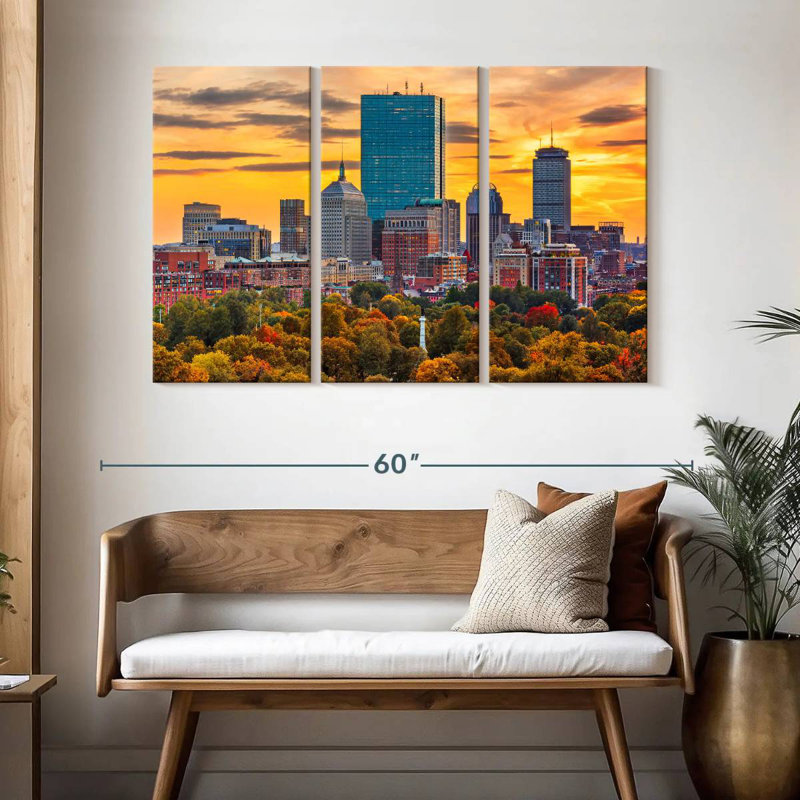 Nicci Boston, coucher de soleil d'automne, H 32 po x l 50 po