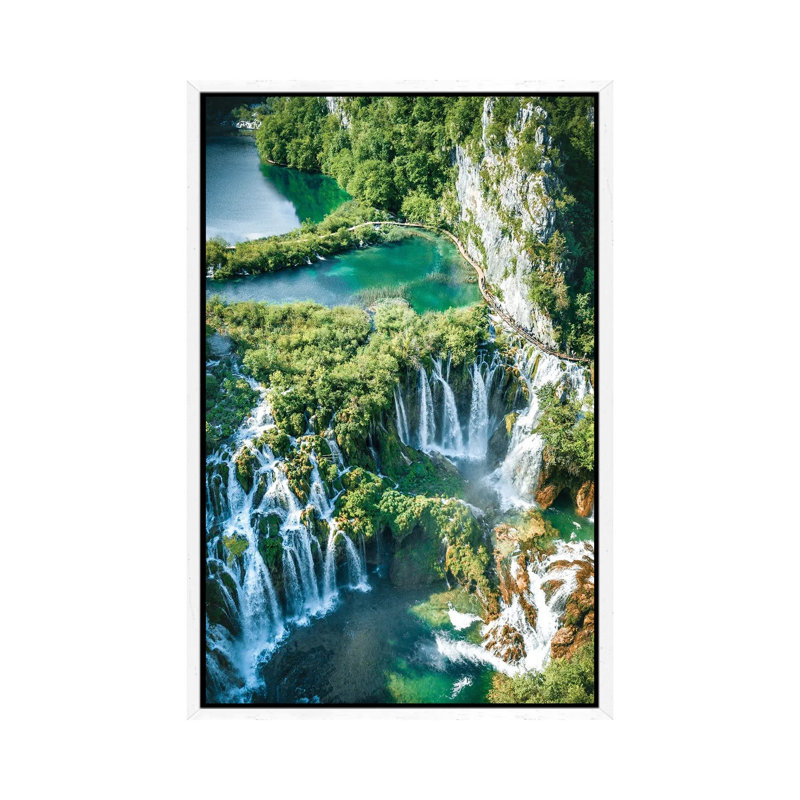 1000 Waterfalls 1 Piece Wall Art on Canvas, 66.04 cm H x 45.72 cm W, White Framed