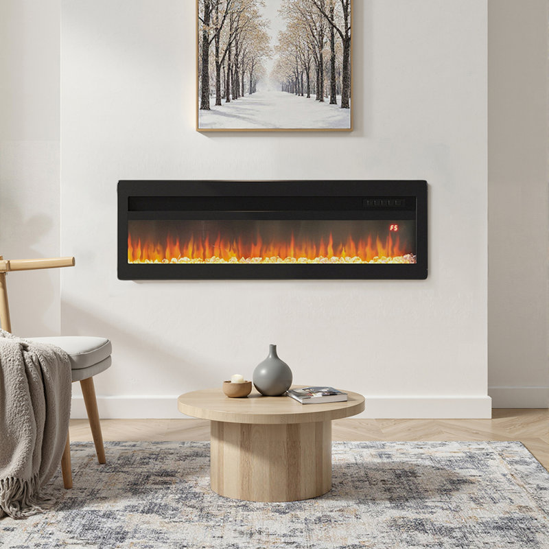 tempered glass panel Electric Fireplace, 38.6cm H x 101.6cm W x 14.6cm D