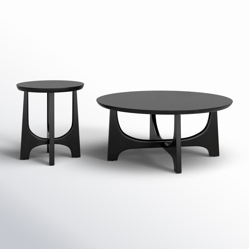 Ensemble de table de salon 2 pièces, Noir