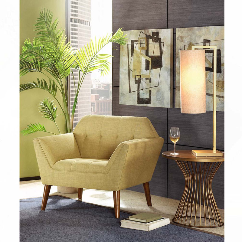 Reuland Upholstered Armchair, Pale Green Polyester