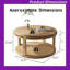 Table basse et canapé 31,5 pouces en bois massif avec tablettes épaissies à deux niveaux, table de rangement robuste