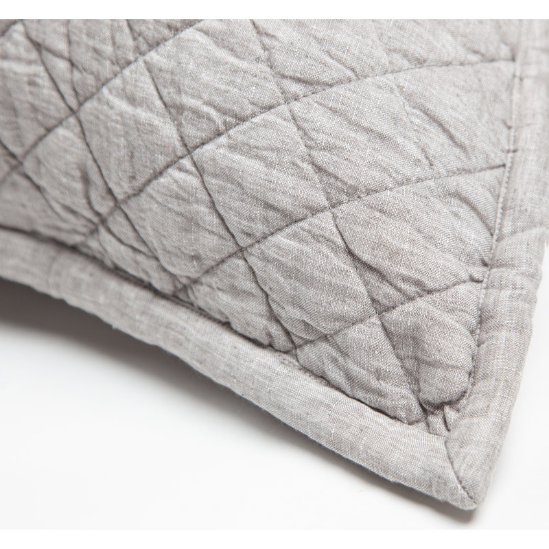 Dalen Linen Dutch Euro Pillow Sham, Gray Chambray 