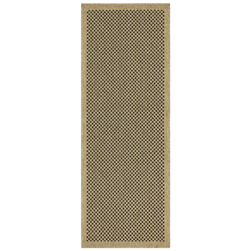 Jute/Black Area Rug For Home - 2 Ft. 7 In. X 3 Stain , & Pet , Turkish Made Patios 2.7 7.3 Jute/Black,