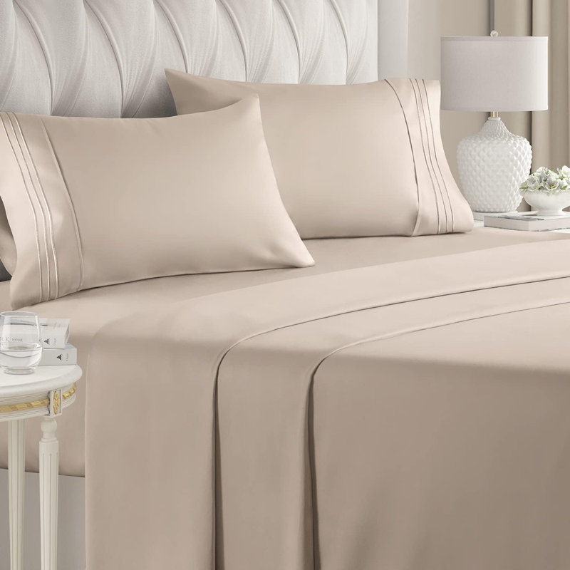 Premium Cooling, Soft & Wrinkle Free Sheet Set - Ultra Soft & Premium Hotel Luxury Bed Sheet Set, Wheat