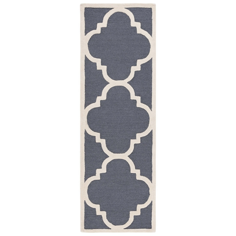 Cannen Cambridge Hand Tufted Wool Geometric Rug, Runner 2'6" x 8'