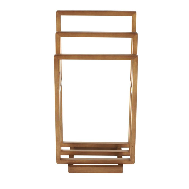 Brown Wood Sleek Modern Quilt Rack