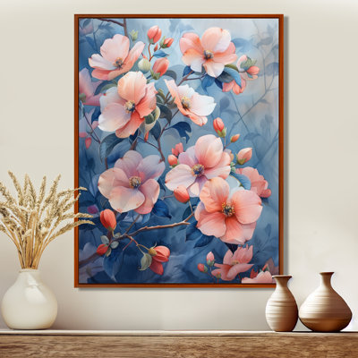 Rose et bleu jardin de rêves Dogwood II - reproduction d'art mural cornouiller