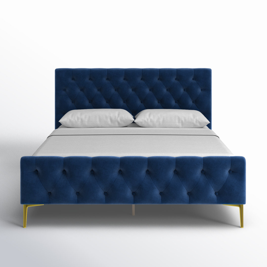 Will Queen Tufted Upholstered Low Profile Platform Bed Etta Avenue™ 