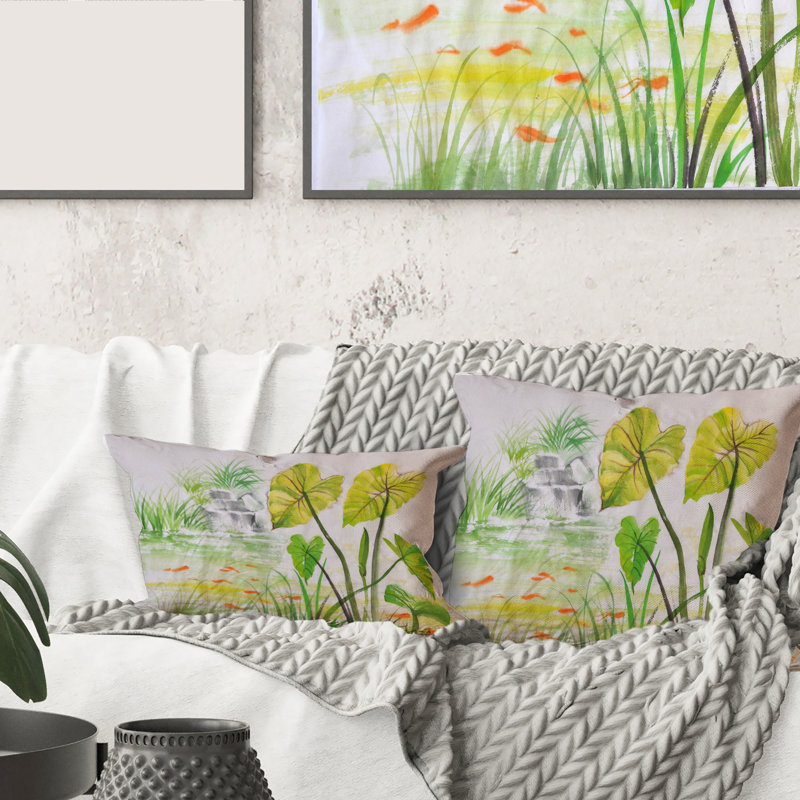 Coussin rétro Vintage Pond Pond - Lake House, 16" x 16"