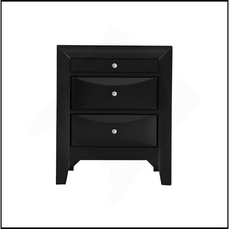 Table de chevet élégante avec rangement, Noir