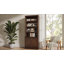 Bibliothèque Connie de style transitionnel, 198 cm (78 po) de hauteur, en bois massif, avec étagères ouvertes réglables et armoire de rangement.-590046346