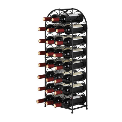 Circular Hollow 23 - Bottle Wine Rack Black by 17 Stories