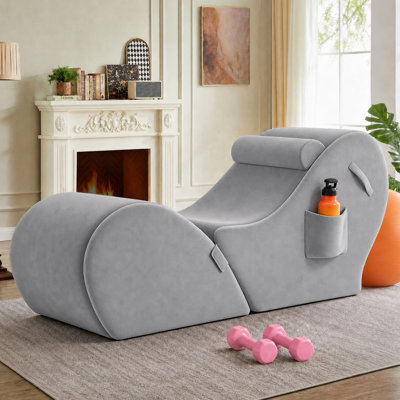 Méridienne de yoga ergonomique convertible avec appui-tête, fauteuil de yoga rembourré avec mousse de soutien pour massage, étirement, relaxation et bien-être à domicile