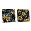 Ensemble de 2 art mural abstrait en verre bleu foncé et doré-103931504