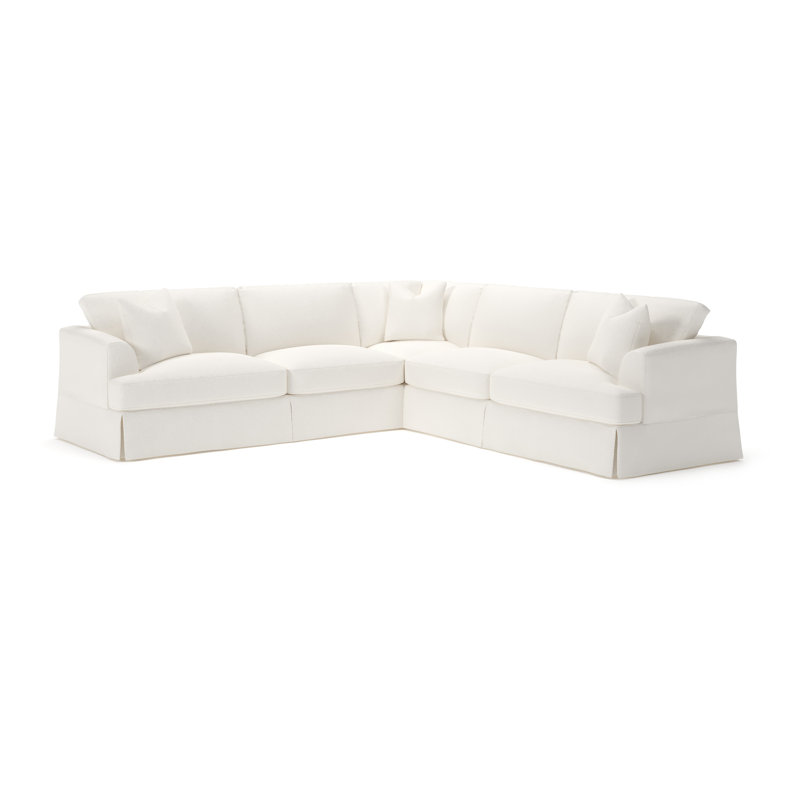 Lucia 3-Piece Slipcovered Corner Sectional, Apollo Alpaca Boucle
