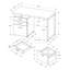Bureau d'ordinateur 47,3 po - panneau de particules, 1 pièce, bureau avec tiroirs, gris, avec installation réversible et pied en U