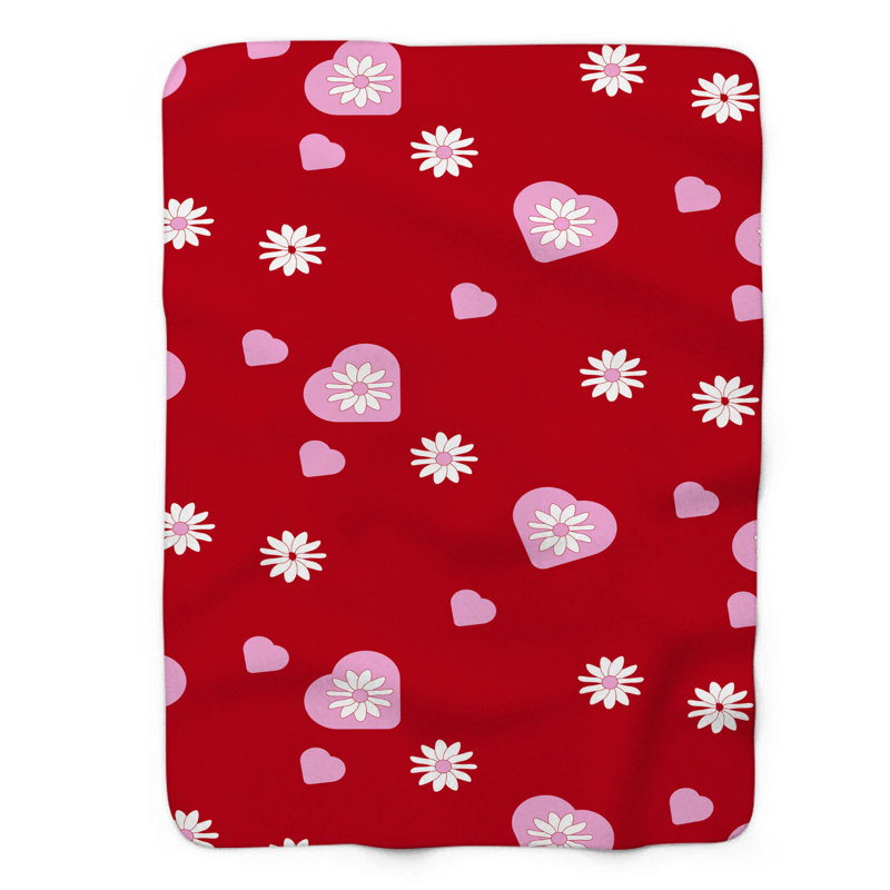 Funky Valentine - couverture en sherpa de qualité supérieure 1 pièce, L 60 po x L 80 po