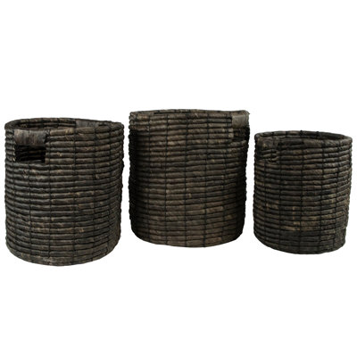 Natural Woven Table and Floor Cylindrical Seagrass Baskets