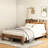 Wood Platform Bed Frame With Storage LED Light Headboard And 2 USB , Noise Free,No Box Spring Needed And Easy Assembly Tool,Large Under Bed Storage-2139011067-2139011068