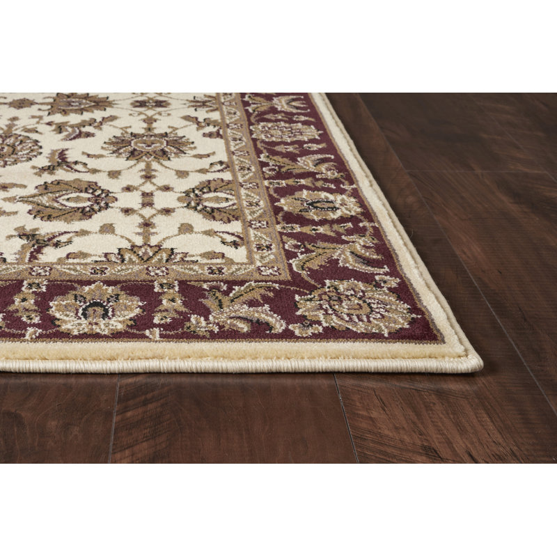 Handmade Ivory Synthetic Easy Care Large Rectangular Rug
