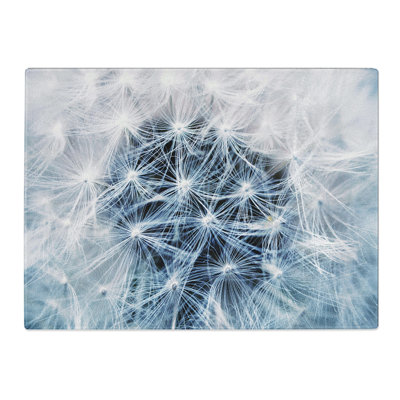 Flower Dandelion Seeds  Glass Chopping Board