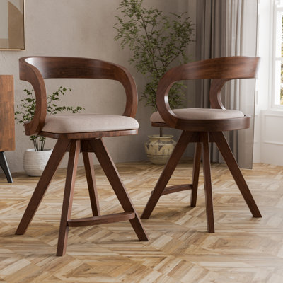 Chaises à hauteur de comptoir en bois massif Rozella