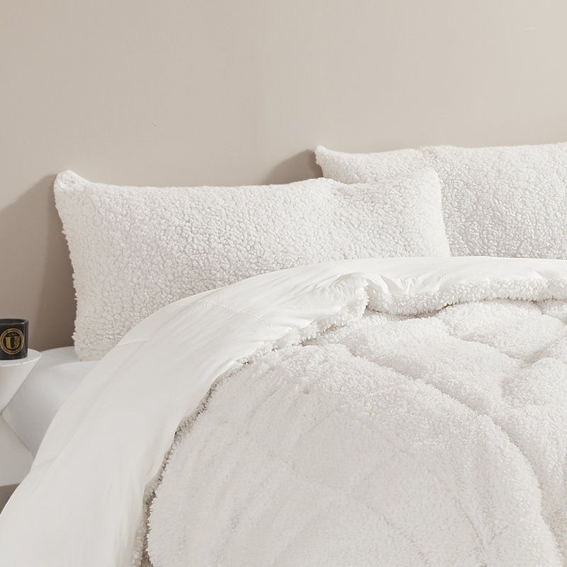Coma Inducer Cotton Candy Sherpa Sham, Standard/Queen, Marshmallow White