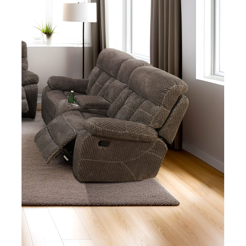 Causeuse inclinable en microfibre brun foncé