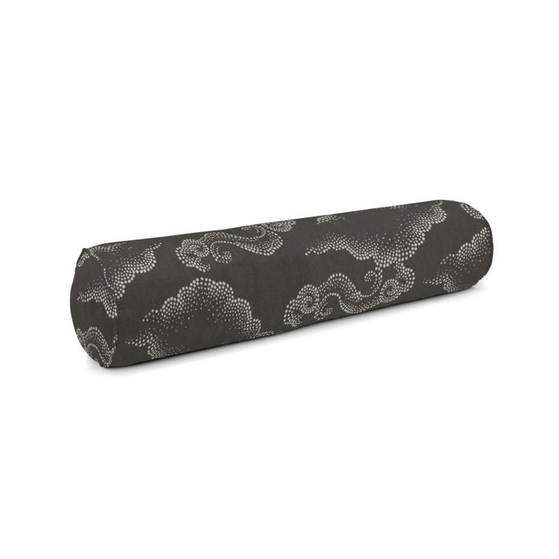 Cloudburst Linen Bolster Pillow Cover & Insert, Graphite, 8" x 24"