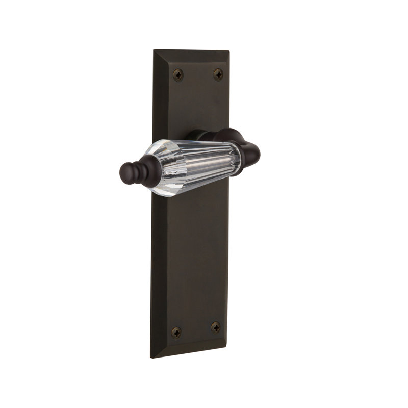 New York Plate Privacy (Bed & Bath) with Parlour Lever, Oil-Rubbed Bronze, 2.75"