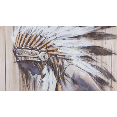Indian with Feathers - Gaming Mat for Bedroom Decor