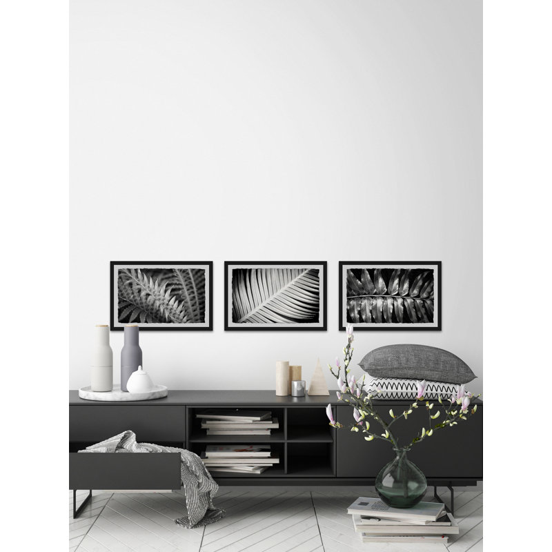 «Leaf Types Triptych» par Morgan Hartley - ensemble de 3 reproductions de photos sur papier encadrées