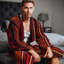 100% Cotton Mid-Calf Bathrobe with Pockets-75051872