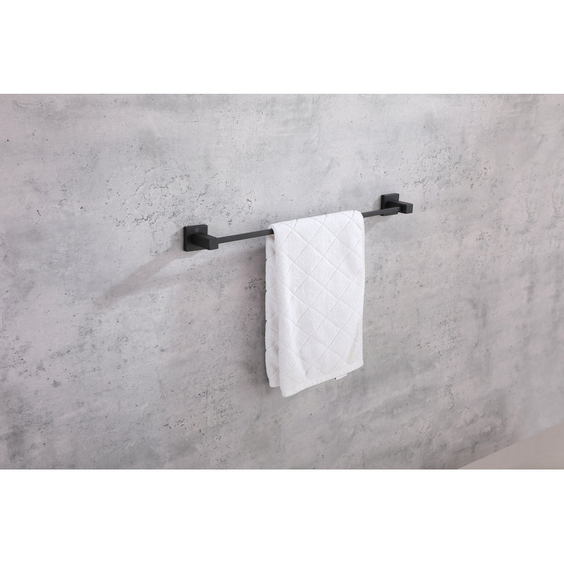 Matte Black Stainless Steel Bathroom Hardware Set, 2-Piece